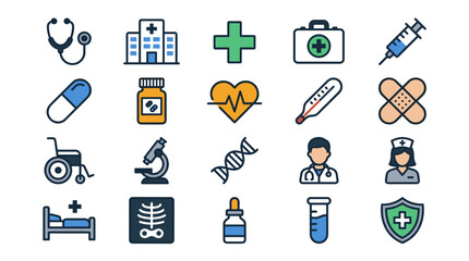 Healthcare Vector Icon Sheet File – Medical Hospital Line Icons