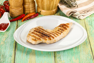 Grilled Turkey fillet breast served sauce