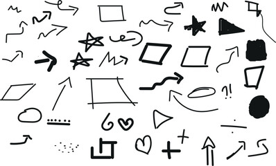 hand drawn music instruments on white background