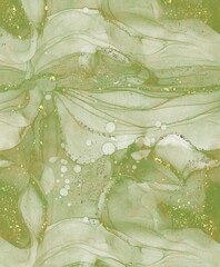 Alcohol ink green marble abstract texture watercolor with glitter, can be used for background, wallpaper, poster, card, invitation, brochure design
