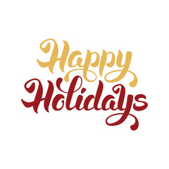 Festive Happy Holidays greeting card design.