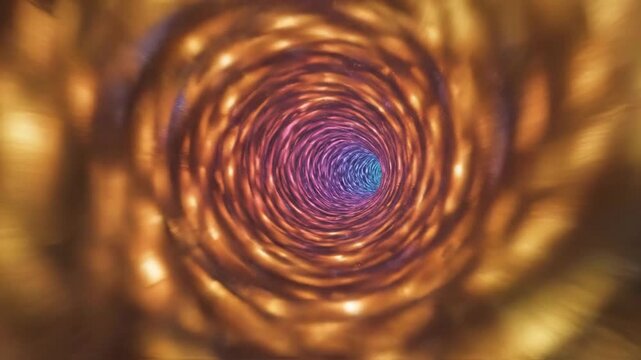 High-speed seamless loop through an infinite perspective tunnel animated with intensely saturated hypercolor gradients that dynamically pulse and shift vibrant, backdrop, seamless