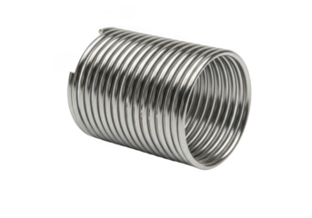 Flexible metal conduit coil isolated on transparent background for industrial, plumbing, and electrical use cases