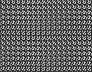 This abstract monochrome wave pattern illustration features intricate designs in shades of gray, creating a textured visual effect. The composition includes ample copy space for creative use