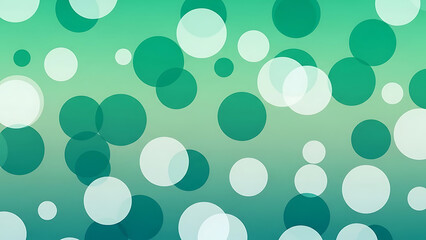 Abstract seamless pattern background with light mint green and dark teal circles creating a modern bokeh effect