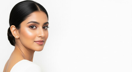 Beautiful young Indian woman with radiant skin and natural beauty