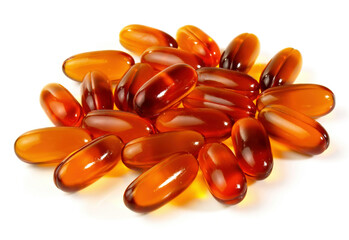 Food and Health - Phosphatidyl Choline Capsules isolated on white Background - Healthy Nutrition