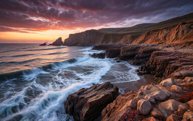 Obraz premium Sunset on the Cliffs