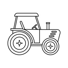 Tractor icon vector. Farm tractor Illustration sign. Agricultural machinery symbol or logo.