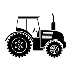 Tractor icon vector. Farm tractor Illustration sign. Agricultural machinery symbol or logo.