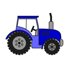 Tractor icon vector. Farm tractor Illustration sign. Agricultural machinery symbol or logo.