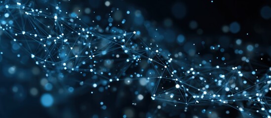 Abstract blue network of glowing nodes and connecting lines background