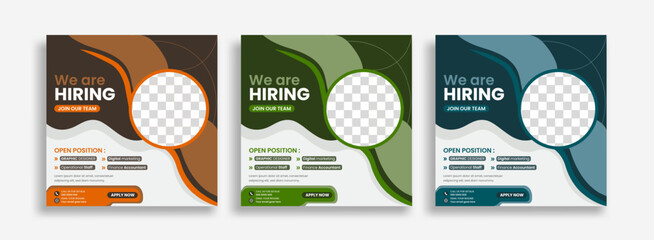 We are hiring job vacancy social media post template corporate recruitment hiring banner design