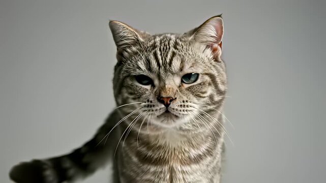 Curious cat stands confidently in front of warm light source conveying attention to detail and careful consideration reminiscent of meticulous nature often associated with setting up or.