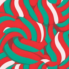 Obraz premium Festive abstract red green swirl pattern