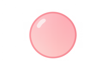 Pink chewing gum bubble featuring a smooth, glossy surface and a bright highlight, ready for a playful graphic design