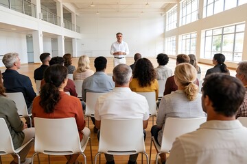Obraz premium Versammlung, Rede, audience of adults, Vortrag, Präsentation
