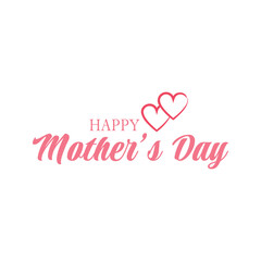 Happy Mothers Day greeting with heart symbols.