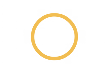 Yellow ring or circle outline presenting a simple geometric shape with a transparent background, perfect for graphic design