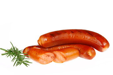Sausages, isolated on a white background