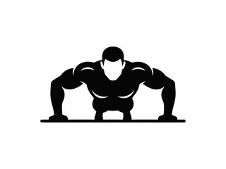 Man doing push-up exercise silhouette