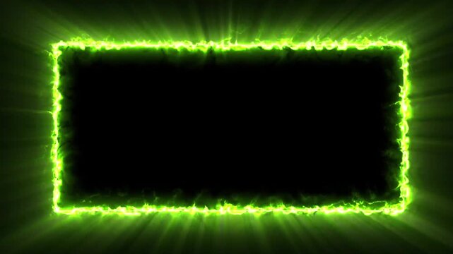Green Light Border Animated Video Background Saber Lighting Frame.