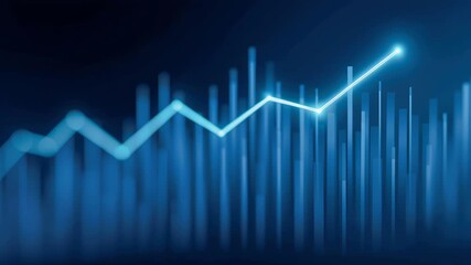 Digital growth chart technology marketing business concept with glowing line graph over bar chart, abstract finance analytics background, rising trend momentum, data analytics insight, future - Powered by Adobe