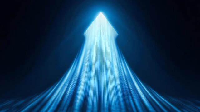 Growth upward arrow blue glow light speed motion abstract future digital technology marketing business growth arrow glow forward motion progress success strategy concept with energy and confidence