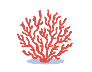 Obraz premium Coral Reef Branch Underwater Marine Life Ocean Flora Nature Aquatic Ecosystem Sea Coral Branch Simple Vector Illustration