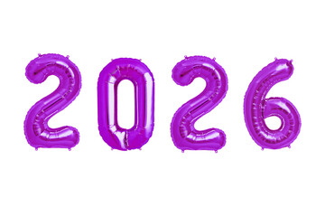 2026 New Year PNG, Balloon Number Design for Celebrations