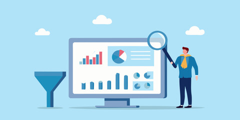 Analyzing data and improving business performance with data visualization and funnel