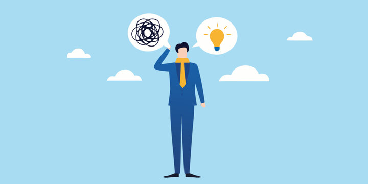 From confusion to clarity business man finding a solution