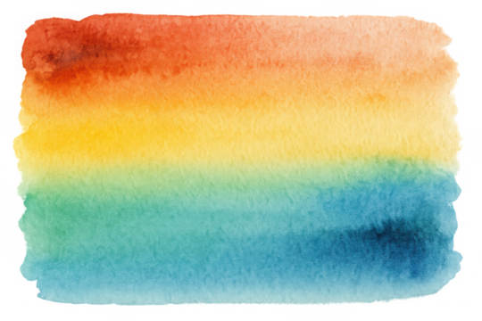 Watercolor paint stroke creating colorful gradient background with rainbow texture, artistic abstract design, transparent - Powered by Adobe