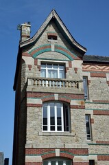 Casas de piedra en Dinan, Côtes-d'Armor, Bretaña, Francia
