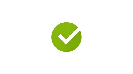 A vibrant green checkmark inside a circle, isolated on a white background © PFU