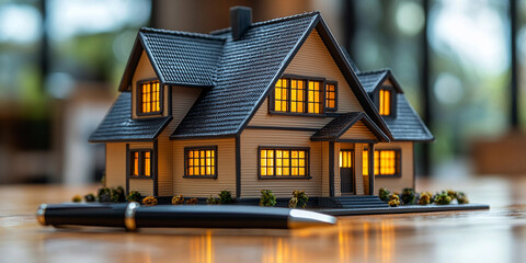 Real estate agent shows house in daytime setting Generative AI