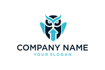 Modern Owl Logo with Upward Arrow Symbolizing Business Growth and Strategic Intelligence