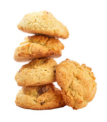 Stack of homemade cookies. Baked goods treat and sweetness. PNG Isolated on white background.