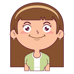 girl smile face cartoon cute