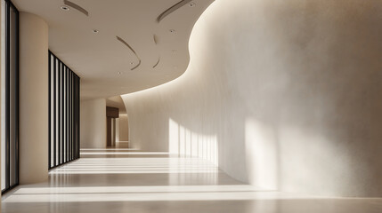 Cloud dancer modern architecture interior design corridor hallway with minimalist style look colour of the year 2026