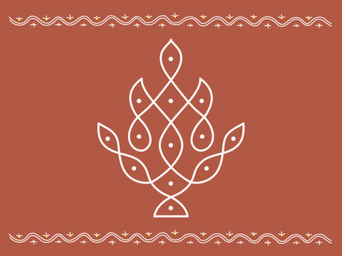 Traditional Indian Fire Pattern (Agni). Festive Diwali Background, Ornate Mandala for Greeting Card, Poster, and Packaging Design. Vector Illustration.