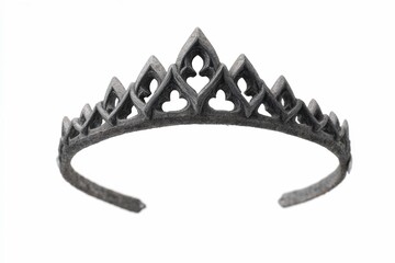 Gothic-style silver crown on white background