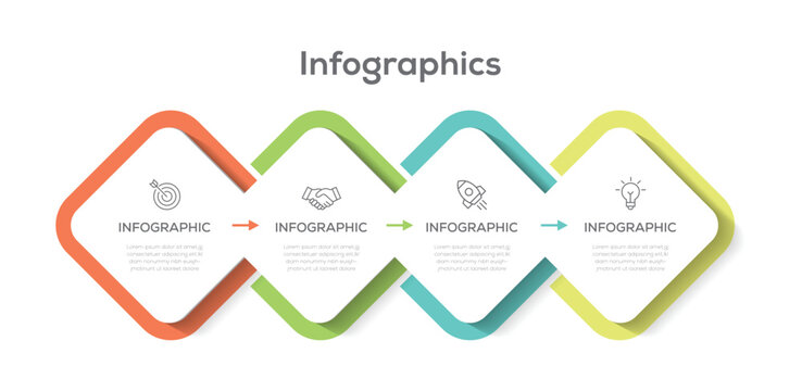 Modern business Infographic design template. Creative concept with 4 steps or option.