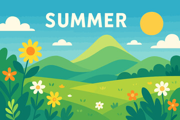 Fototapeta premium vector illustration of a beautiful summer background