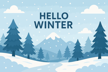 Naklejka premium vector illustration of a flat winter celebration background