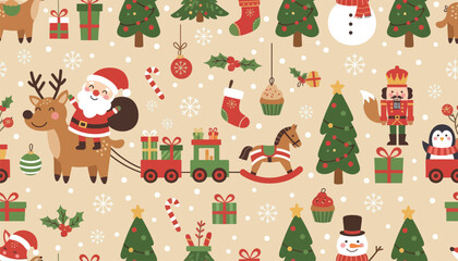 Naklejka premium Flat design Christmas illustration