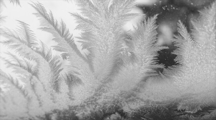Frost forms beautiful pink patterns on a windowpane, capturing early morning light. The delicate designs create a stunning visual display in a chilly atmosphere. Cloud Dancer Color of the Year