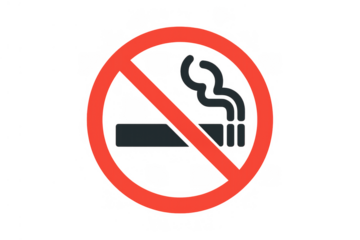 No smoking sign prohibiting tobacco use, warning against cigarettes and smoke, symbol for forbidden conduct