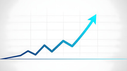 Obraz premium Growing trend line with upward arrow on grid background