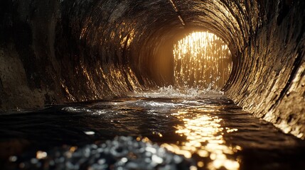 Underground Drainage Pipeline Water Leakage in Industrial Tunnel